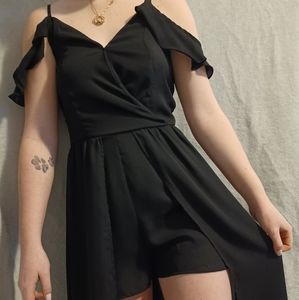 Elegant One Piece Romper with Over Skirt